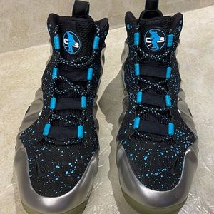 Nike Barkley Posite Max Splatter Mens Metallic Silver Gamma Size 10